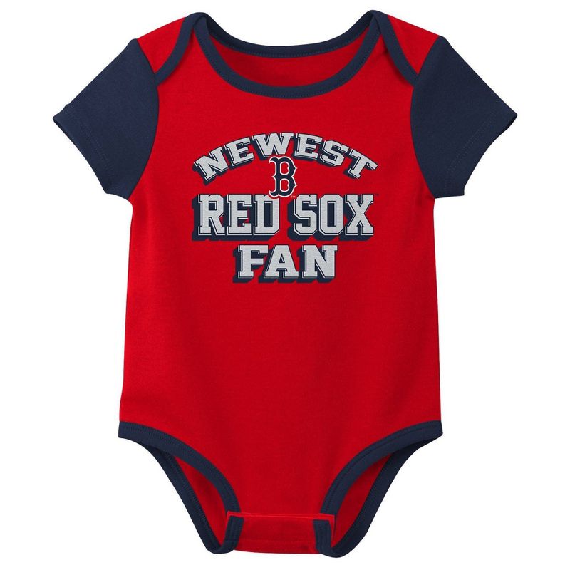 MLB Boston Red Sox Infant Boys&#39; 3pk Bodysuit, 3 of 5