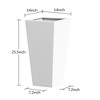 25" Outdoor Flower Plant Pots, Outsunny Tall Planters with Drainage Hole, Indoor Planters for Porch, Front Door, Entryway, Patio and Deck White - 2 of 4