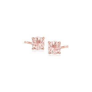 Ross-Simons 0.70 ct. t.w. Morganite Stud Earrings in 18kt Rose Gold Over Sterling - 1 of 4