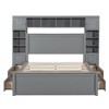 NicBex Full Size Wooden Storage Bed, Modern Platform Bed Frame with Drawers, Shelves and Cabinets for Bedroom - 3 of 4