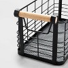 Divided Wire Caddy Basket With Wood Handle Black - Brightroom™ : Target