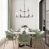 9-Light Brushed Nickel Chandelier with Cylindrical Clear Glass for Kitchen Island Dining Room Entryway - 4 of 4