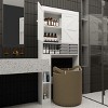INFURNIC Decorative Storage Cabinets Over The Toilet Storage Rack with 2 Doors and Open Shelf for Bathroom Organization, White, 32.28"*7.87"*70.2" - 2 of 4