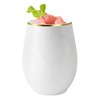 Smarty Had A Party 12 oz. White w/ Gold Elegant Stemless Plastic Wine Glasses - 32 pcs - 2 of 4