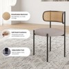 PAGED Dining Chairs Set of 2 Modern Living Room Chair with Rattan Back and Metal Legs, Upholstered Accent Chair for Kitchen, Dining Room - 4 of 4