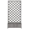 VidaXL Planter with Trellis Gray Solid Wood Fir - 4 of 4