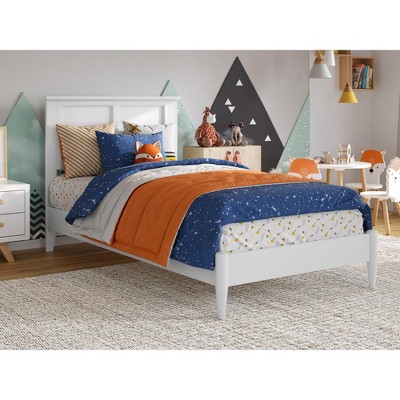 AFI Furnishings Charlotte Twin Solid Wood Low Profile Platform Bed in White