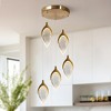 LNC Evacampbell 5-Lights 21"  Luxury and Glam Cluster Glass Integrated LED Chandelier, Gold - 2 of 4