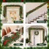 LOVMOR Lighted Christmas Pine Garland,Pine Garland Realistic,Decorated w/Pine Cones, Red Berries and Frosted White Accents - 4 of 4