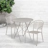 Flash Furniture Oia Commercial Grade 30" Round Indoor-Outdoor Steel Folding Patio Table Set with 2 Round Back Chairs - 2 of 4