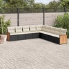 vidaXL 9 Piece Patio Sofa Set with Cushions - Black and Cream Without Table - 2 of 4