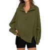 Clearlove Women's Lace V-Neck Loose Hoodie Lace Pullover Long Sleeve Sweatshirts Hoodies Tops - 3 of 4