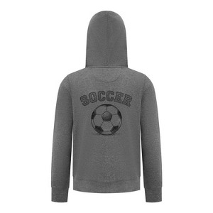 Everyday Kids Sports Collection Soccer Zip Up Hoodie – Vintage Sketch Graphic Sweatshirt - 1 of 4