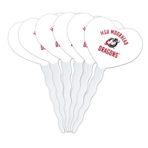 NCAA Minnesota State University Moorhead Dragons Heart Love Cupcake Picks Toppers Decoration Set of 6 - 1 of 4