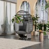 Whisen Outdoor Swivel Chair with Cushions, Patio Rattan Egg Chair with Rocking Function - 3 of 4