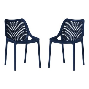 WestinTrends Playa Outdoor Stackable Modern Plastic Dining Chairs (Set of 2) - 1 of 4