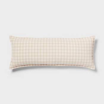 Trad Gingham OS Oblong Dec Pillow Khaki/Ivory - Threshold™