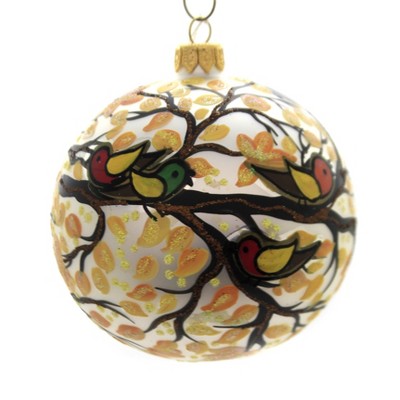 Christina's World 4.0" Leafy Trio Fall Ornament Birds  -  Tree Ornaments