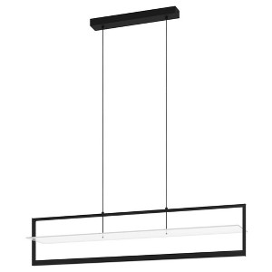 1-Light Farneta LED Linear Pendant Structured Black Finish with Satin Acrylic Shade - EGLO: ETL Listed, Adjustable, Dimmable - 1 of 4
