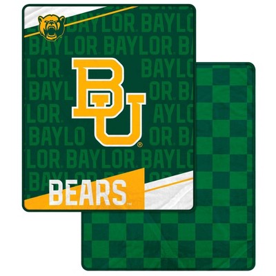 NCAA Baylor Bears Diagonal Ghost Checker Double Sided Blanket
