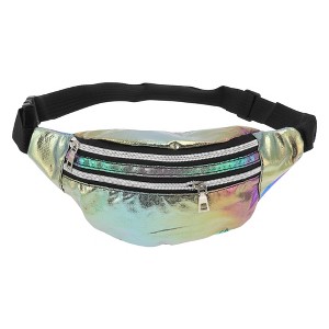 Unique Bargains Stylish Multi-Color Iridescent Holographic Sports Waist Bag 1 Pc - 1 of 4