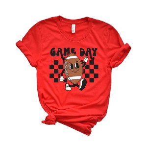 Simply Sage Market Women's Football Game Day Checkered Short Sleeve Graphic Tee - 1 of 2