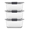 Rubbermaid 6pc Brilliance Glass Food Storage Containers, 4.7 Cup Food Containers with Lids - image 2 of 4
