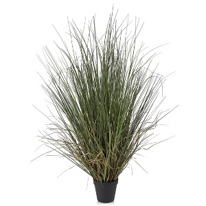 Artificial Onion Grass Potted Plant - Faux Greenery for Indoor Home Decor - Realistic Fake Reeds for Modern Farmhouse - 1 of 4
