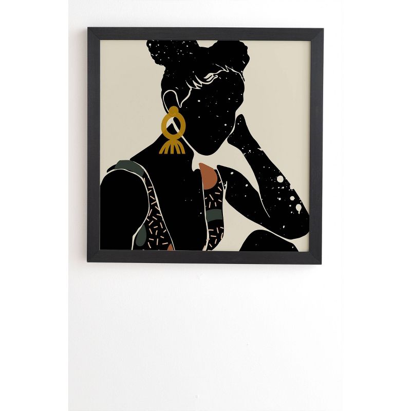 Domonique Brown Black Hair No. 6 Framed Wall Art Black - Deny Designs, 1 of 7