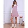 INSPIRE CHIC Women's V Neck Ruffle Hem Shift Sleeveless Sweater Dress - 4 of 4