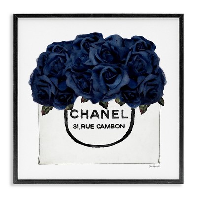 Stupell Industries Trendy Chic Navy Blue Roses, 12" x 12"
