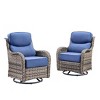 Outdoor Swivel Rocker Chair with 6 Inch Thick Cushion 2 in 1 Porch Glider Swivel Chair - Wicker Patio Furniture Patio Swivel Glider Seating - 2 of 4