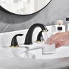 Sumerain  8 inch Widespread Bathroom  Faucet, SUS 304 Faucet with Two Handle, Black and Gold - 4 of 4