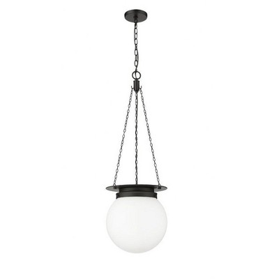 Calhoun Matte Black Steel and Glass Globe Pendant Light