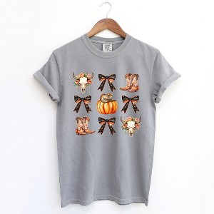 Simply Sage Market Women's Coquette Western Halloween Chart Short Sleeve Garment Dyed Tee - 1 of 4