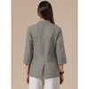 INSPIRE CHIC Women's Lapel Collar Summer 3/4 Sleeve Lightweight Business Back Slit Suit Blazer - 3 of 4