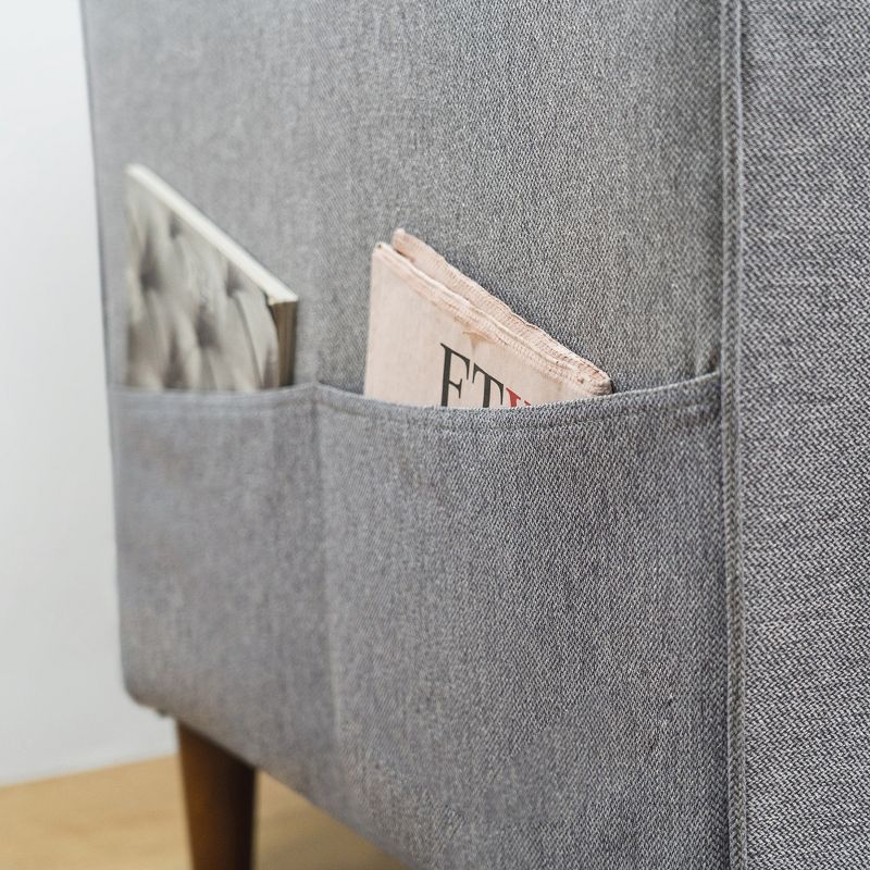 Hana Modern Linen Fabric Sofa/Couch with Armrest Pockets - Mellow, 6 of 9