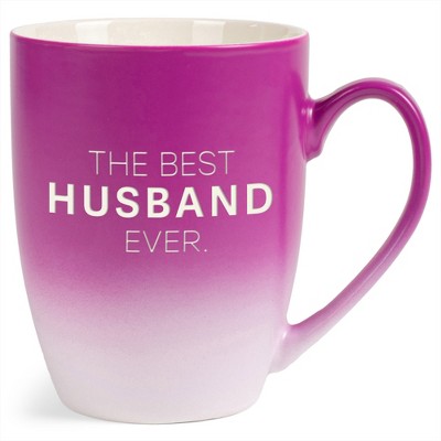 Elanze Designs The Best Husband Ever Two Toned Ombre Matte Pink and White 12 ounce Ceramic Stoneware Coffee Cup Mug
