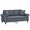 vidaXL Dark Gray Velvet 2-Seater Sofa with Throw Pillows - Modern Design, Comfortable Padded Seats, and Robust Metal Frame for Living Room or Office - 2 of 4