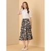 INSPIRE CHIC Women's Tiered A-line Flare Swing Elastic Waist Ruffle Floral Skirt - 2 of 4
