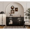 60'' Sideboard Buffet Cabinet with 4 Fluted Glass Doors and Adjustable Shelves for Dining Room or Entryway-Baofuwish - 2 of 4