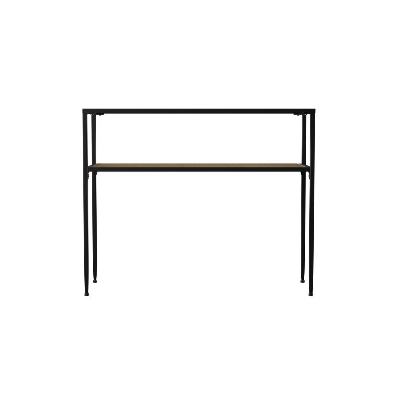 Dorhice Glass Top Console Table Black/Natural - Aiden Lane, 1 of 11