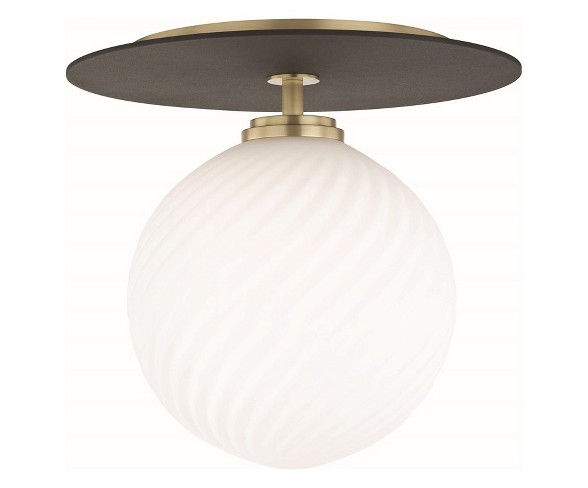 1pc Ellis Large Flush Mount Brass - Mitzi by Hudson Valley