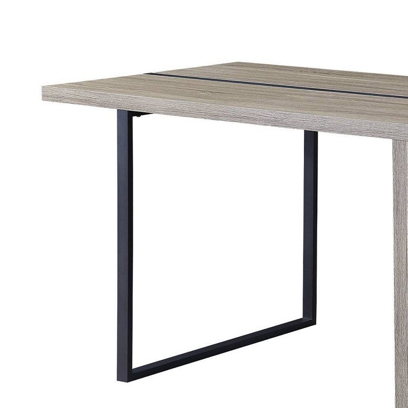 60&#34; Patwin Dining Table Gray Oak/Black Finish - Acme Furniture, 5 of 7