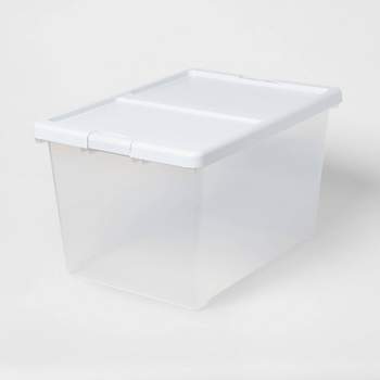 Large Latching Clear Ornament Storage Box Green Lid - Brightroom™ : Target