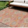 Coral And Gray Aztec Washable Indoor Outdoor Area Rug - 2 of 4
