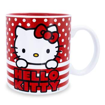 Silver Buffalo Sanrio Hello Kitty Dots And Stripes Ceramic Mug | Holds 20 Ounces