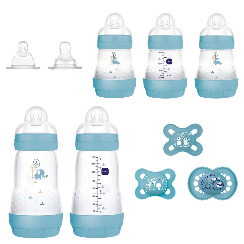 Photos - Baby Bottle / Sippy Cup MAM Baby Essentials Gift Set - Denim - 10pc 