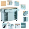 NicBex 2 Drawer Rolling Kitchen Island Cart with Sliding Barn Door,Kitchen Island on Wheels with Drop-down Desktop,Island Table for Kitchen - 2 of 3
