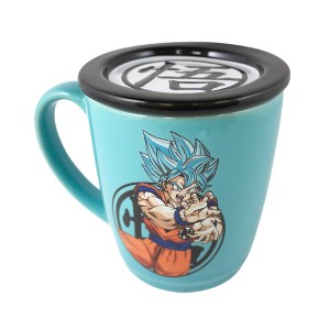 Just Funky Dragon Ball Super Goku 14oz Ceramic Coffee Mug with Coaster - 1 of 4